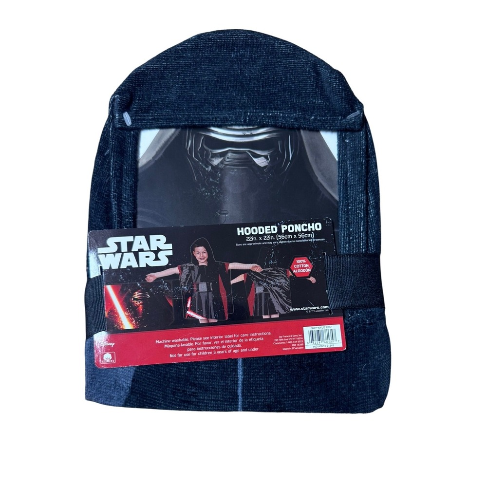 Star Wars Kylo Ren Hooded Poncho Kids 22" x 22" Cotton